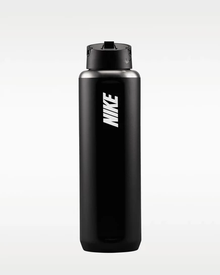 Бутылка Nike Recharge 946 мл со соломинкой, черный/белый