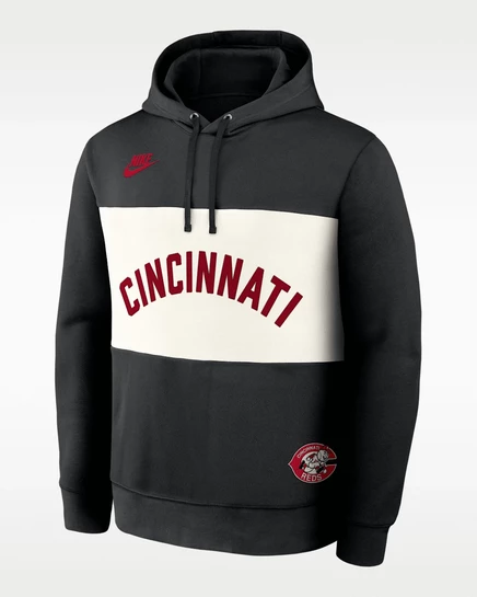 Мужская худи Nike Cincinnati Reds Cooperstown, черная