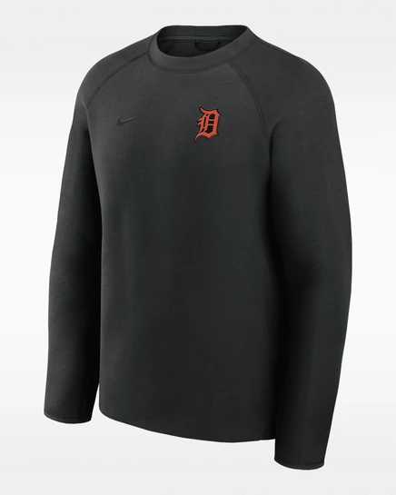 Мужской пуловер Nike Detroit Tigers Tech Fleece, чёрный