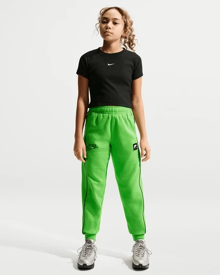 Детские джоггеры Nike Air флисовые, зеленые/черные