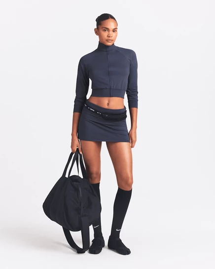 Женская юбка-шорты Nike SKIMS Airy с отворотом, темно-синяя