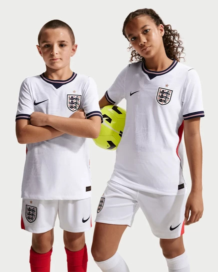Детская футбольная майка Nike England 2026, бело-красно-синяя