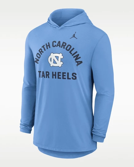 Мужская футболка Nike North Carolina с капюшоном, голубая