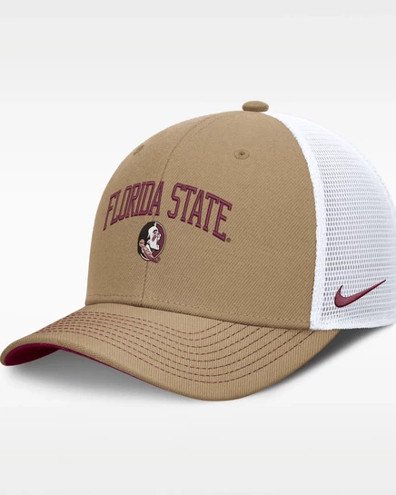 Унисекс-кепка Nike Primetime Florida State, бежево-бордовая