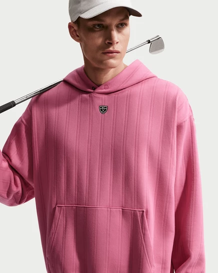 Мужское худи Nike Fairway Fresh Therma-FIT оверсайз для гольфа, пионовый/черный