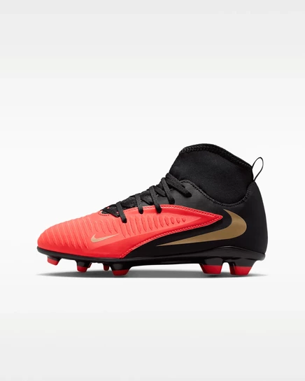 Детские бутсы Nike Phantom 6 High Club, красно-черные