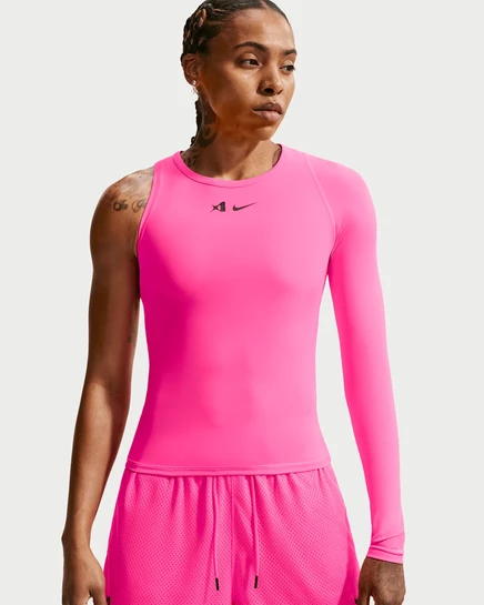 Женский топ Nike A'symmetric A'ja Wilson, розово-черный
