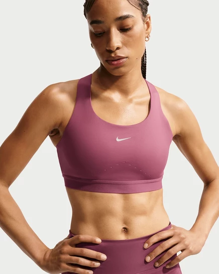 Женский спортивный бюстгальтер Nike Swift, дымчато-розовый