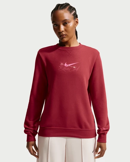 Женский свитшот Nike Club Fleece, малиново-розовый