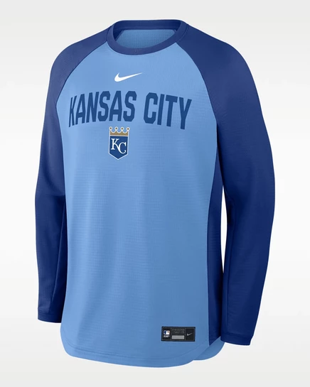 Мужской пуловер Nike Kansas City Royals Dri-FIT, светло-голубой