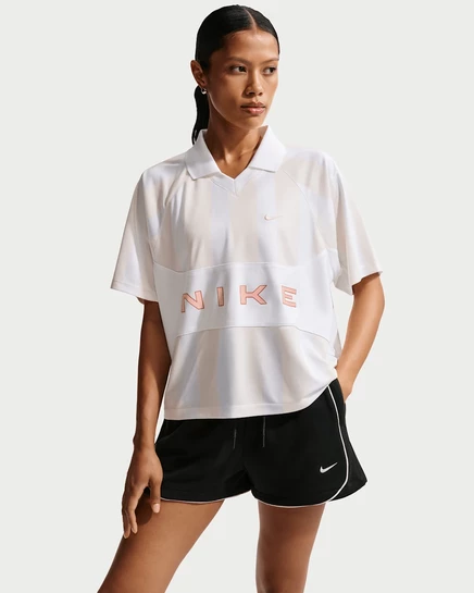 Женская джерси Nike Sportswear оверсайз, бело-оранжевая