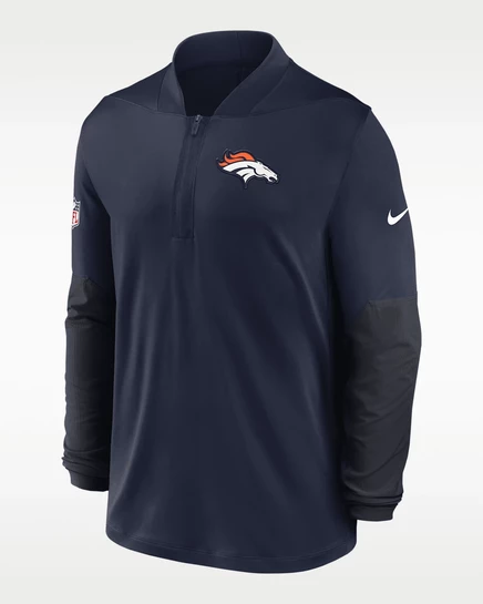 Мужская толстовка nike denver broncos 1/2-zip, темно-синяя