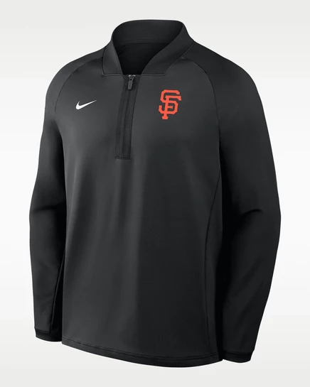 Мужской лонгслив Nike Dri-FIT San Francisco Giants с полу-молнией, черный