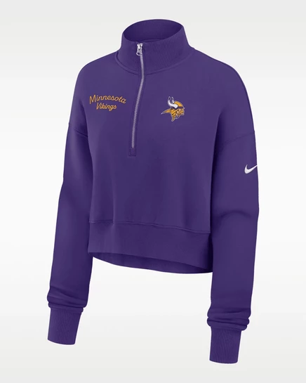 Женская укороченная кофта Nike Vikings 1/4-zip, фиолетовая