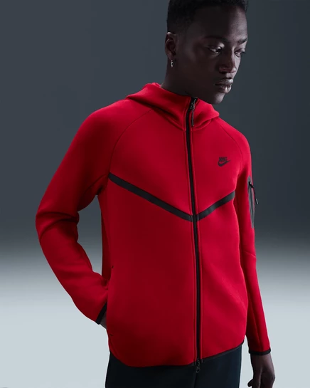 Мужская флисовая куртка Nike Tech Windrunner, красная/черная