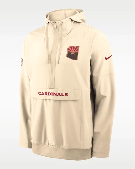 Мужской анорак Nike Arizona Cardinals Sideline, натуральный