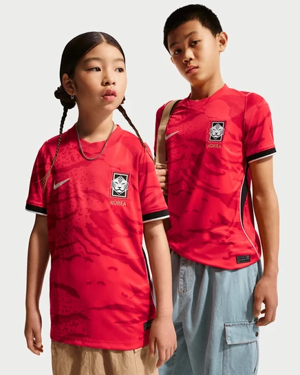 Детская стадионная футболка Nike Korea 2026 Dri-FIT, красная