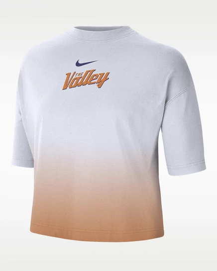 Женская boxy‑футболка Nike Phoenix Suns Courtside, белая