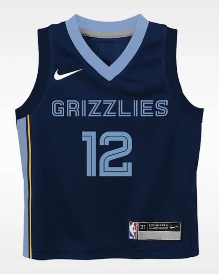 Детская майка Nike Ja Morant Memphis Grizzlies Icon Edition, темно-синяя