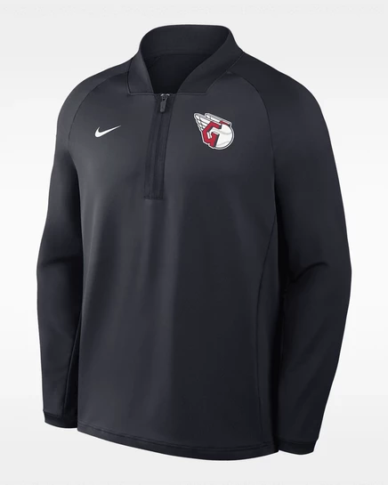 Мужской топ Nike Cleveland Guardians 1/2‑zip, темно‑синий