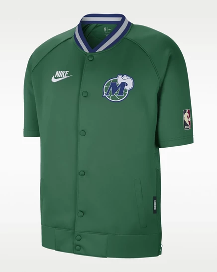 Мужская спортивная толстовка с коротким рукавом Nike Dri-FIT Dallas Mavericks, зеленая
