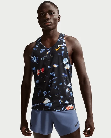 Мужская майка Nike AeroSwift Glam, черная/лазерно-оранжевая