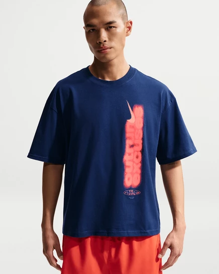 Мужская беговая футболка Nike, синяя/красная