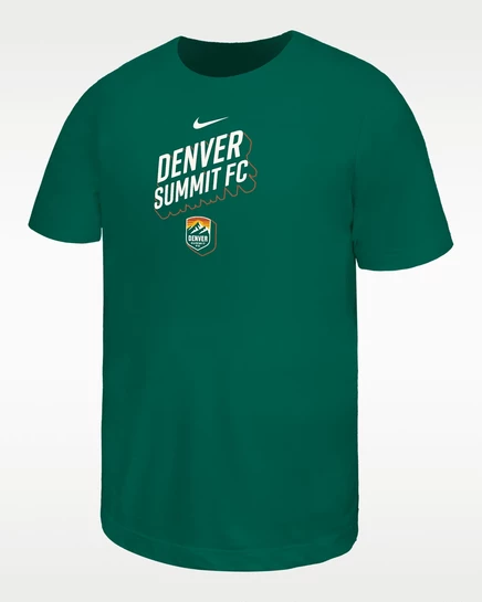 Детская хлопковая футболка Nike Denver Summit, зеленая/белая