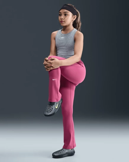 Детские леггинсы Nike One Dri‑FIT расклешенные, малиново‑фиолетовые/белые