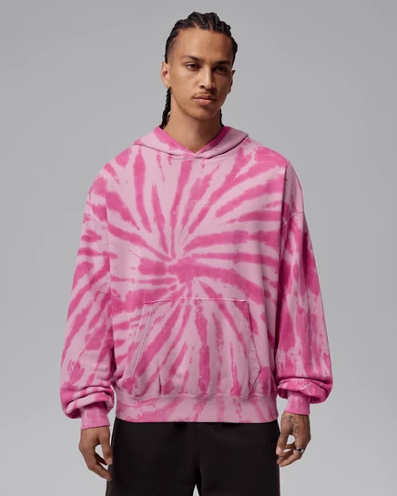Мужская худи Jordan Brooklyn Fleece тай-дай, карминовый/розовый/кремовый