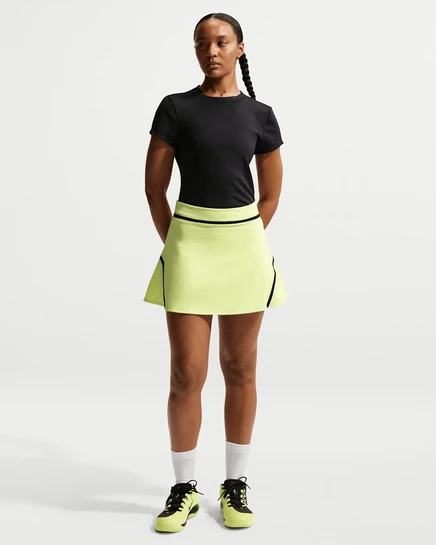 Женская юбка NikeCourt Advantage, светло-лимонная/черная