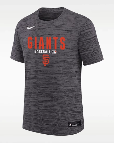 Подростковая футболка Nike San Francisco Giants Velocity Dri-FIT, черная