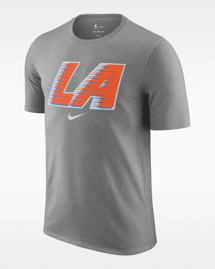 Мужская футболка Nike LA Clippers Essential City Edition NBA, тёмно‑серый меланж