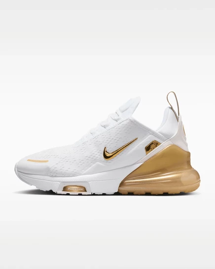 Женские кроссовки Nike Air Max 270 Premium, белые/золотые