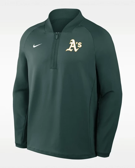 Мужской лонгслив Nike Athletics Authentic Dri-FIT с полу-молнией, зеленый