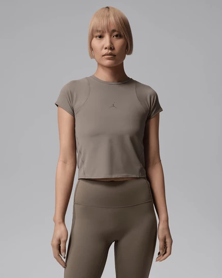Женский топ Jordan Sport Flightweight Dri-FIT, оливково-серый