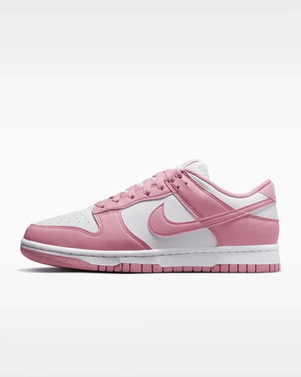 Женские кроссовки Nike Dunk Low, белые/elemental pink