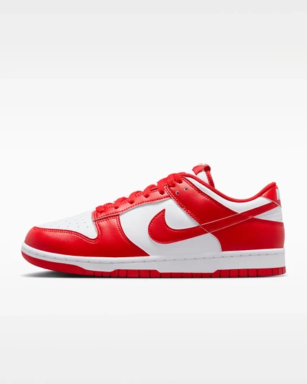 Мужские кроссовки Nike Dunk Low Retro, бело-красные