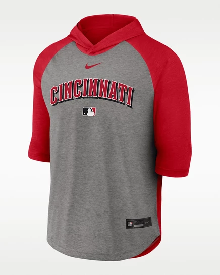 Мужская футболка с капюшоном Nike Reds Flux Dri-FIT 3/4, красная
