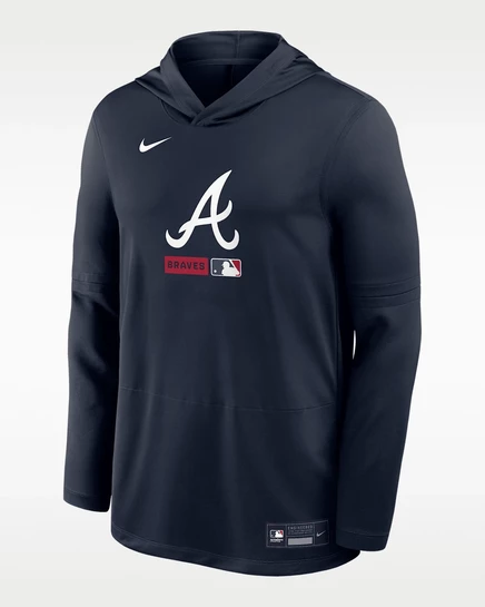 Мужская худи Nike Atlanta Braves Authentic Dri-FIT, синяя