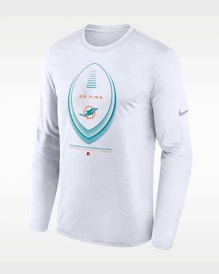 Мужской лонгслив Nike Miami Dolphins, белый