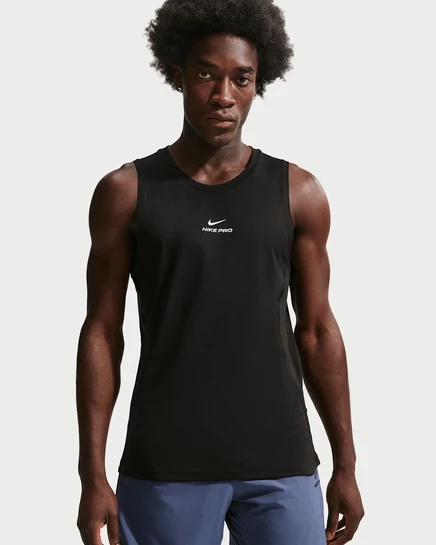 Мужская тренировочная майка Nike Pro Dri-FIT, черно-белая