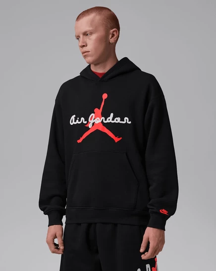 Мужское худи Jordan Brooklyn Fleece, черное/инфракрасный 23