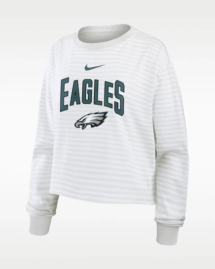 Женская кроп-футболка Nike Eagles, бело-серая