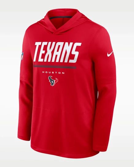 Мужской лонгслив Nike Texans Dri-FIT с капюшоном, красный