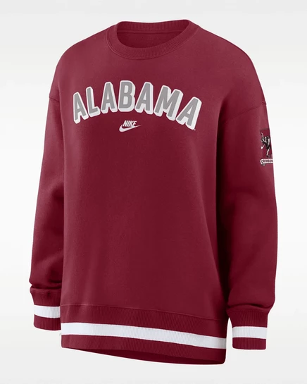 Женский пуловер Nike Alabama Legacy Phoenix оверсайз, бордовый