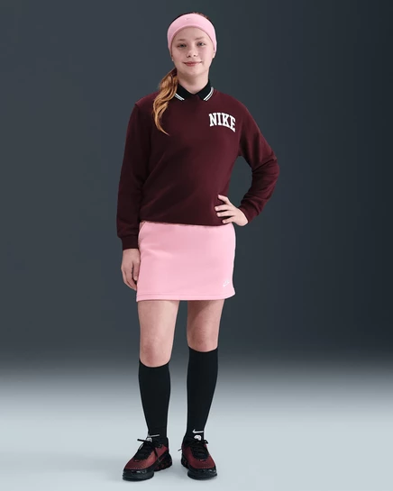 Юбка для девочек Nike Sportswear Club French Terry, светло-розовая/белая