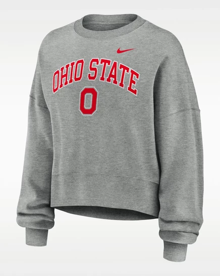 Женский свитшот Nike Ohio State Phoenix Arch, серый меланж