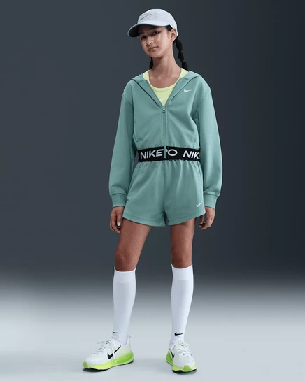 Детские шорты nike pro fleece для девочек, черно-белые