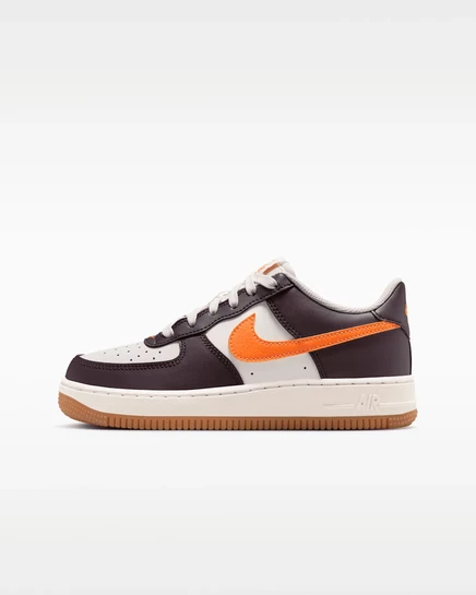 Детские кеды Nike Force 1 Low, белые/оранжевые
